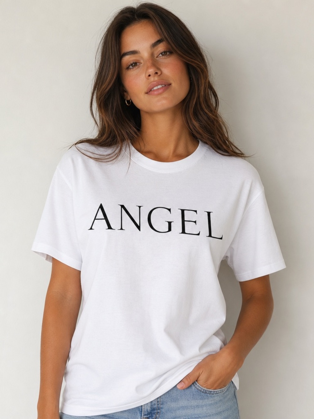 Victoria's Secret White 'ANGEL' Graphic Tee